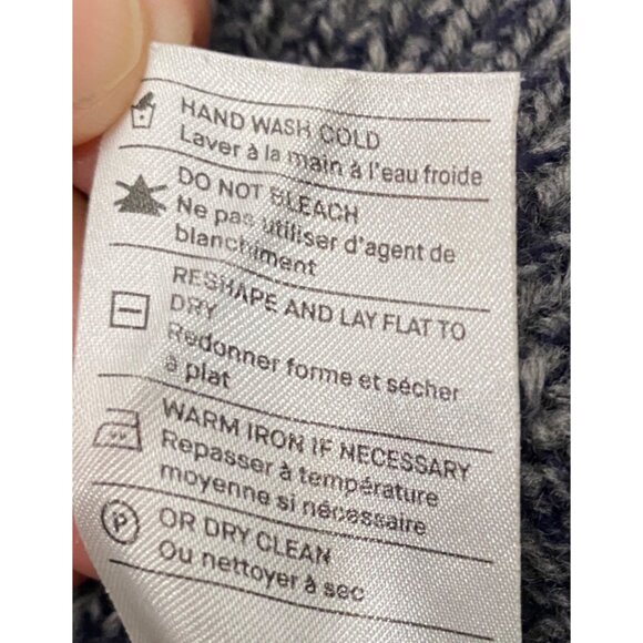 Vince Cable Knit chunky Sweater S Gray blue Merino Cashmere Blend fisherman - Picture 7 of 11